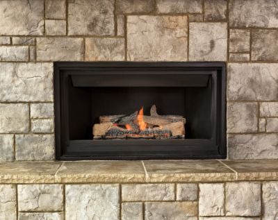 Restored Stone Fireplace